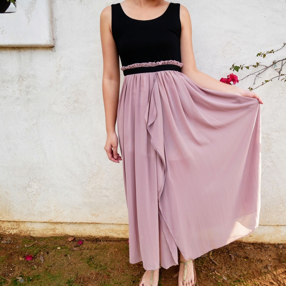 Blush pink maxi dress one size